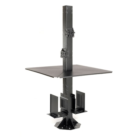 Global Industrial 81inH Floor Mount Orbit Computer Kiosk with VESA Mount & Power Outlet, Black 239193BKE